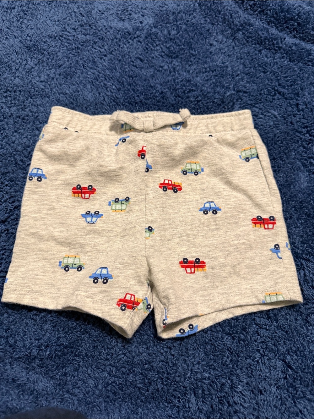 Gray Toddler Shorts with Car Print